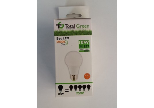 Bec Led 10W lumina calda Total Green Cod-TG-2400.210240