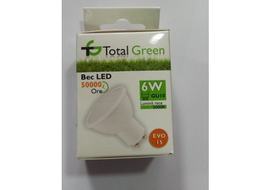 Bec led 6W GU10 lumina rece Total Green Cod-TG-2400.606230