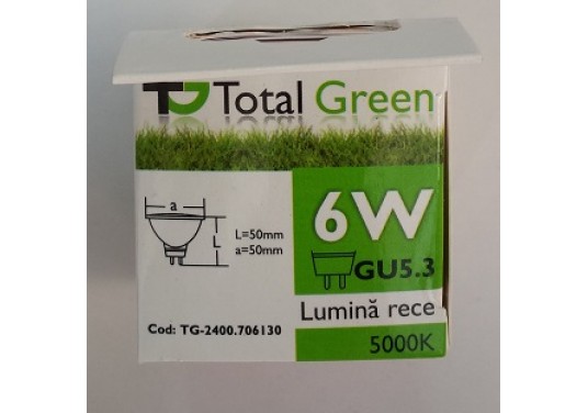 Bec Led 6W GU5.3 lumina rece Total Green Cod-TG-2400.706130